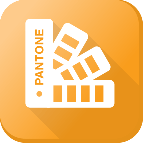 Orange icon represents print design