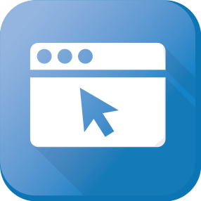 Blue icon represents web design